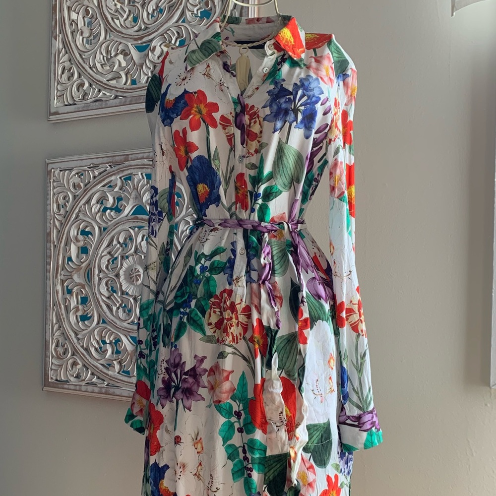 Floral shirt dress